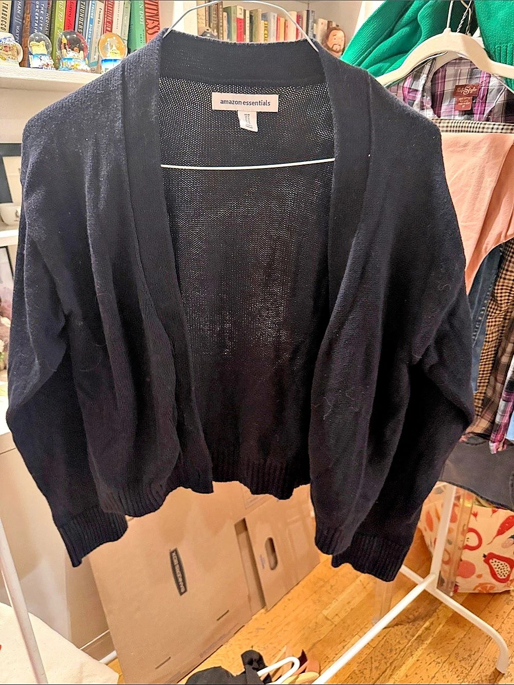Amazon Essentials Black Cardigan Size Medium Like New